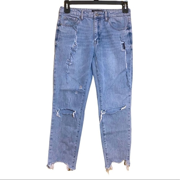 High Waist Heavy Distressed Girlfriend Jean by Insane Gene Size 3 - Picture 1 of 4